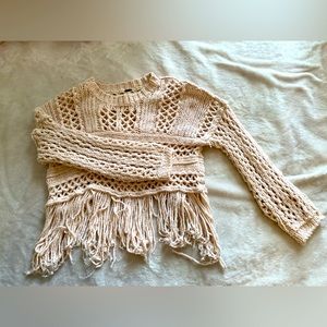 Cream Free People Knitted Shirt